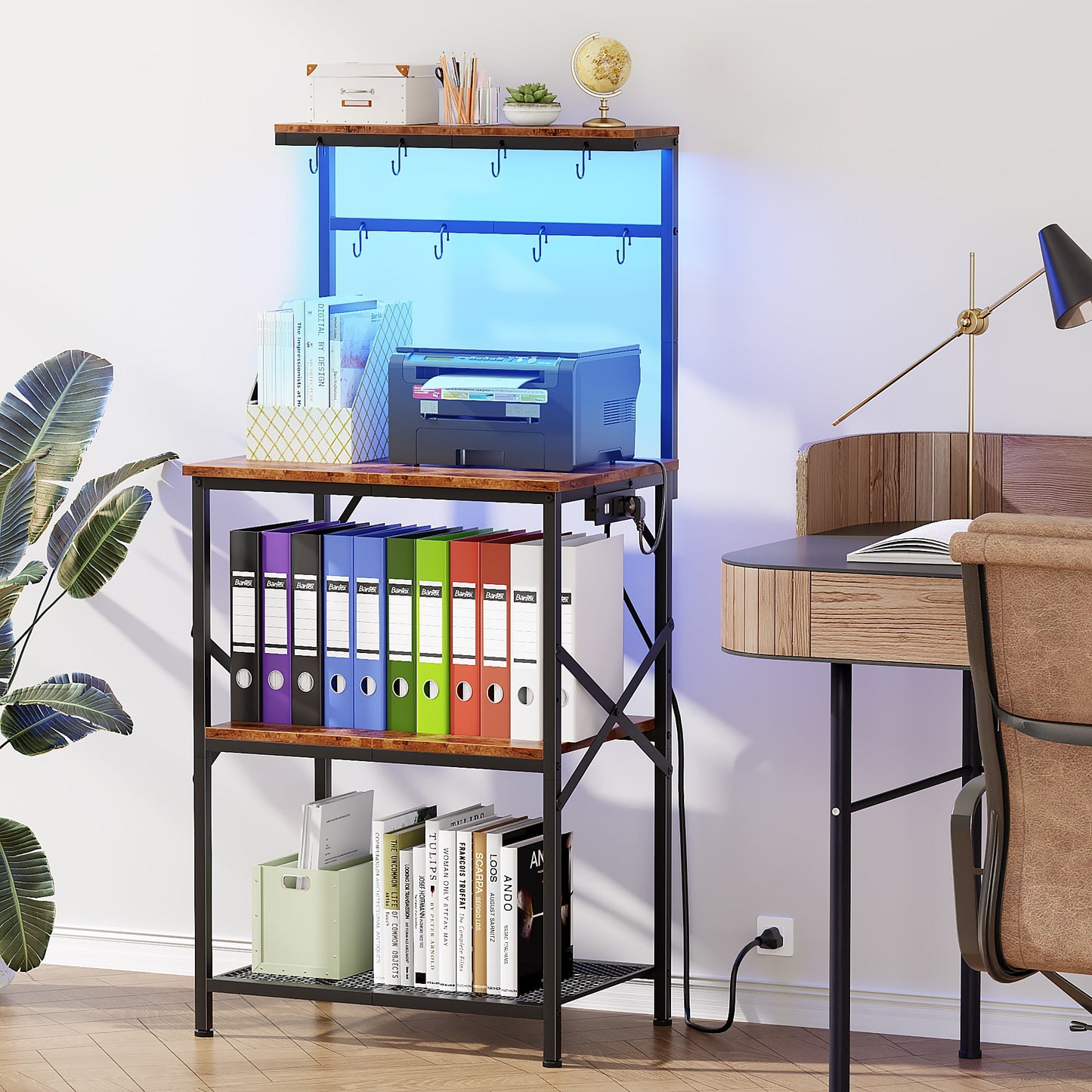 TYDIMOR Baker's Rack with Hutch, Microwave Stand Kitchen Organizer 4 Tier Storage Shelf for Kitchen Home Office