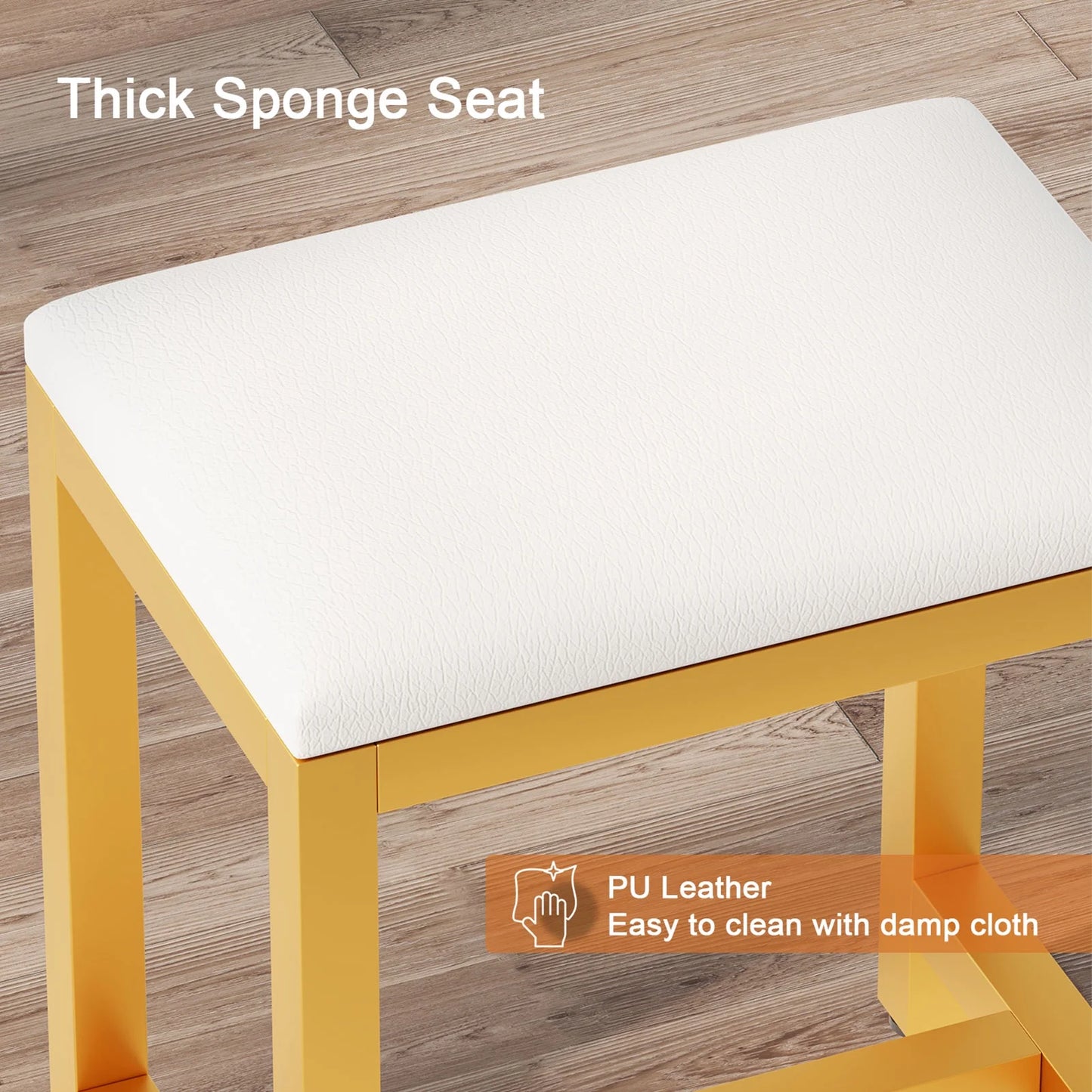 Tydimor Lighted Makeup Vanity Set, Women Dressing Table with Outlets, Vanity Desk with Drawers & Stool