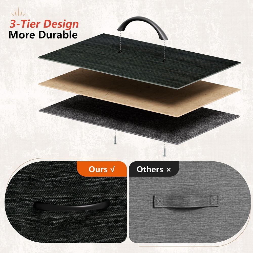 TYDIMOR 5 Drawer Fabric Dresser for Bedroom, Black Oak Chest for Closet & Living Room, Ideal for Adults