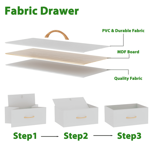 TYDIMOR 4 Drawer Dresser,Small Dresser with Charging Station and LED, White, for Bedroom and Living Room