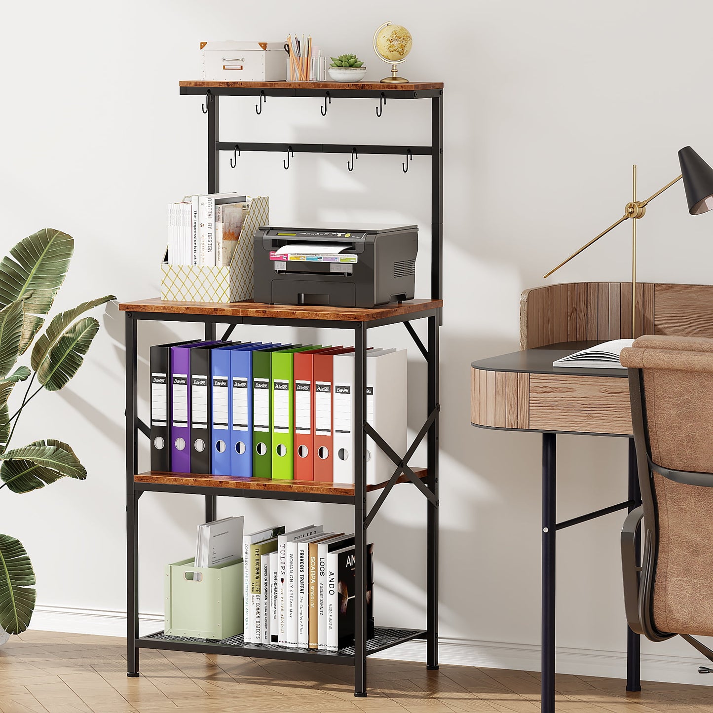 TYDIMOR Baker's Rack with Hutch, Microwave Stand Kitchen Organizer 4 Tier Storage Shelf for Kitchen Home Office