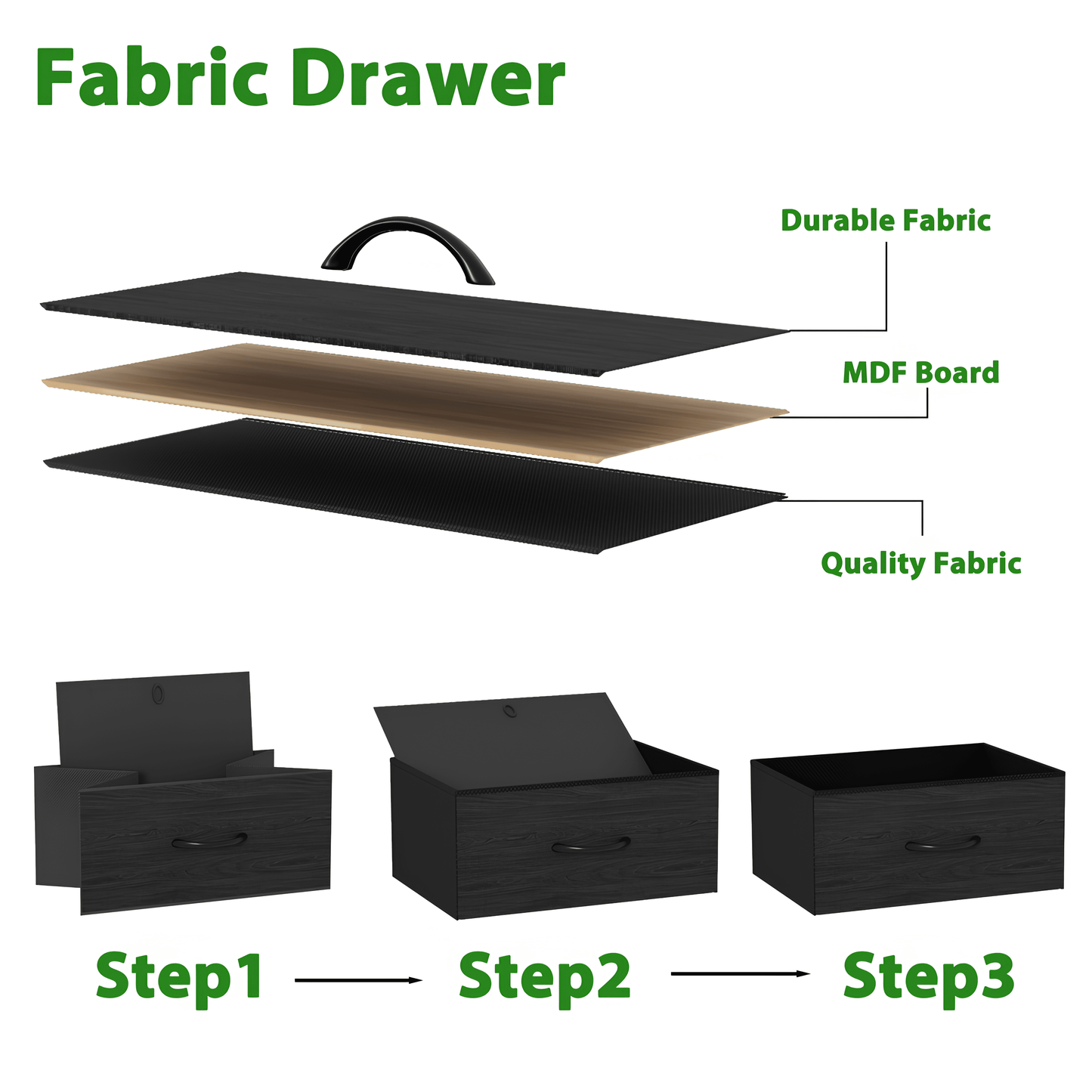 TYDIMOR 4 Drawer Dresser,Small Dresser with Charging Station and LED, Black, for Bedroom and Living Room