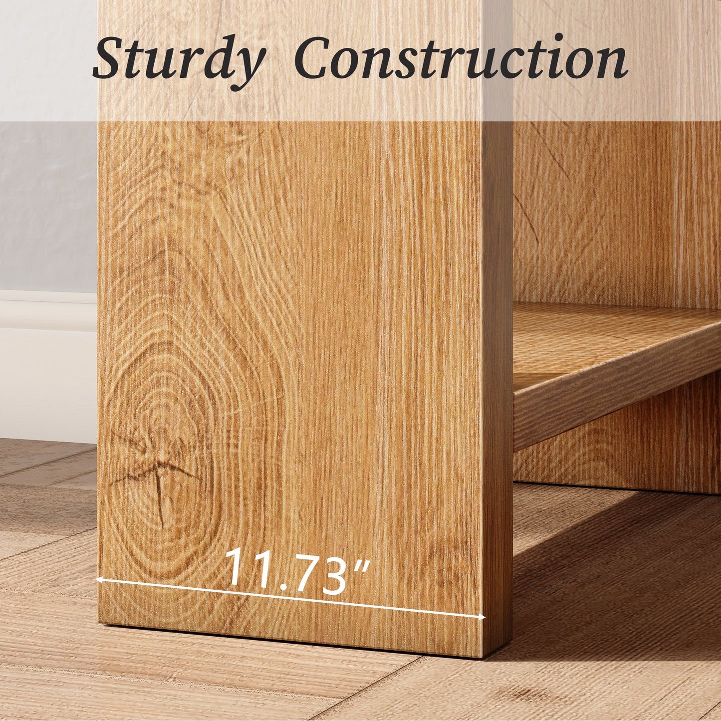 Satifur 60 Inch Wooden Console Table, Narrow Sofa Table Behind Couch with 2 Storage Drawers & 1.38" Thickened Tabletop, Long Entryway Table for Living Room Hallway, Natural Oak