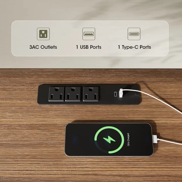 Tydimor TV Cabinet Stands for TVs up to 65", Entertainment Center with Storage Shelf & Outlet, Media Console Table with Drawers for Living Room