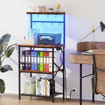 TYDIMOR Baker's Rack with Hutch, Microwave Stand Kitchen Organizer 4 Tier Storage Shelf for Kitchen Home Office