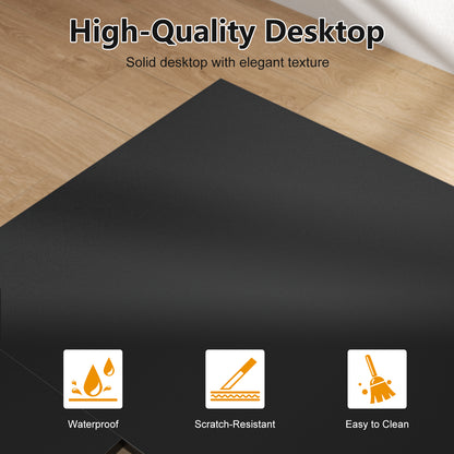 Satifur Electric Standing Desk 63" L-Shaped, Ergonomic Computer Desk with Memory Preset, Height Adjustable Sit Stand Desk with Hooks & Storage, Black