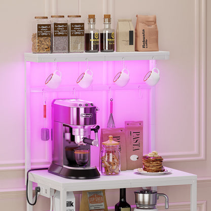 TYDIMOR Baker's Rack with Hutch, Microwave Stand Kitchen Organizer 4 Tier Storage Shelf for Kitchen Home Office