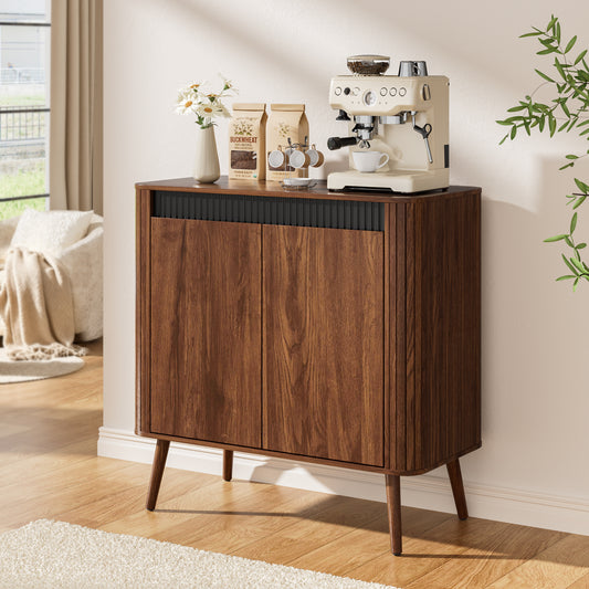 Satifur Sideboard Buffet Cabinet 31.5" Storage Cabinet with Handless Doors, Adjustable Shelves for Kitchen, Living Room, Hallway, Entryway