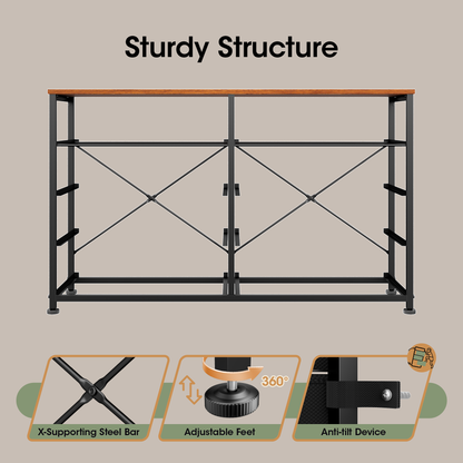 Tydimor Fabric Storage Dresser with 10 Drawers for Bedroom, Modern Wide Chest for Living Room, Rustic Brown