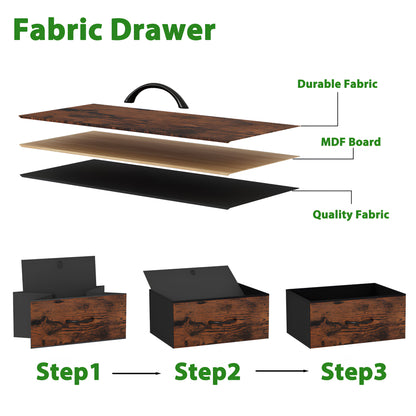 TYDIMOR 4 Drawer Dresser,Small Dresser with Charging Station and LED, Brown, for Bedroom and Living Room