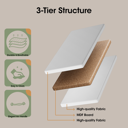 Tydimor Fabric Storage Dresser with 10 Drawers for Bedroom, Modern Wide Chest for Living Room, White