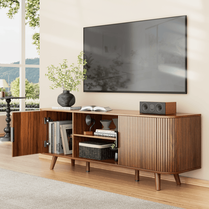 Tydimor 63 inch TV Cabinet Stands for TVs up to 65", Entertainment Center with Storage Shelf, Media Console Table with Drawers for Living Room