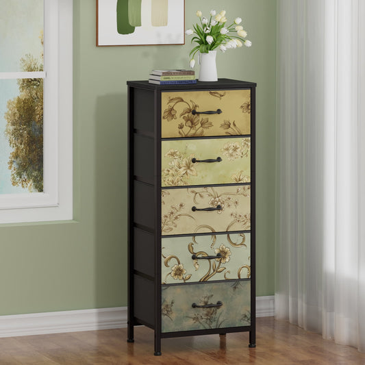 TYDIMOR Tall Dresser for Bedroom, 5 Drawer Chest of Drawers, Steel Frame, Ideal for Adults