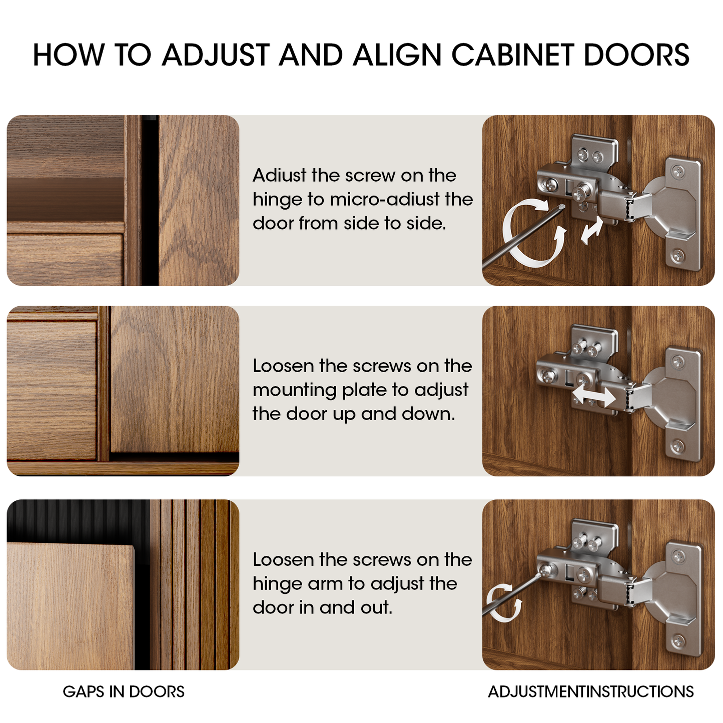 Tydimor TV Cabinet Stands for TVs up to 65", Entertainment Center with Storage Shelf & Outlet, Media Console Table with Drawers for Living Room
