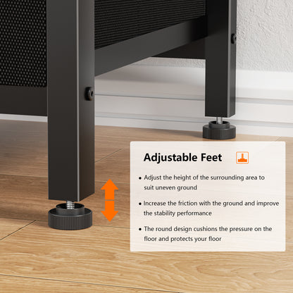 Satifur Computer Desk with 4 Drawers, 61 Inch Reversible Desk with Led Lights & Power Outlet, Home Office Desk with File Drawer & Monitor Stand, Black