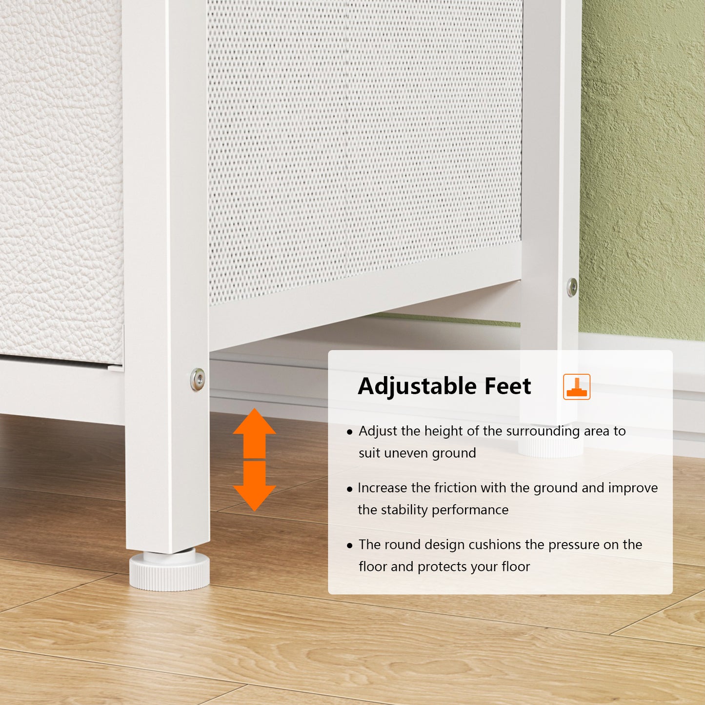 Satifur Computer Desk with 4 Drawers, 60 Inch Reversible Desk with Led Lights & Power Outlet, Home Office Desk with File Drawer & Monitor Stand, White