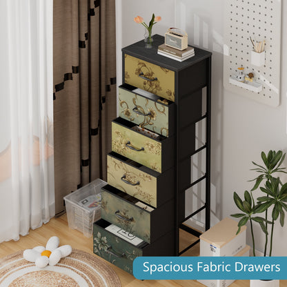 TYDIMOR Tall Dresser for Bedroom, 6 Drawer Chest of Drawers, Steel Frame, Ideal for Adults