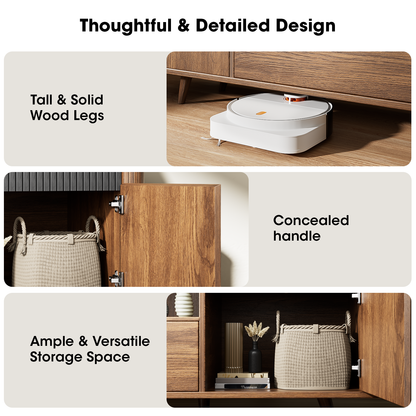 Tydimor TV Cabinet Stands for TVs up to 65", Entertainment Center with Storage Shelf & Outlet, Media Console Table with Drawers for Living Room