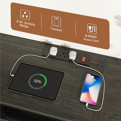 Tydimor TV Stand for TVs up to 55", Media Console for Living Room, Entertainment Center with Cabinet Storage, Black Oak