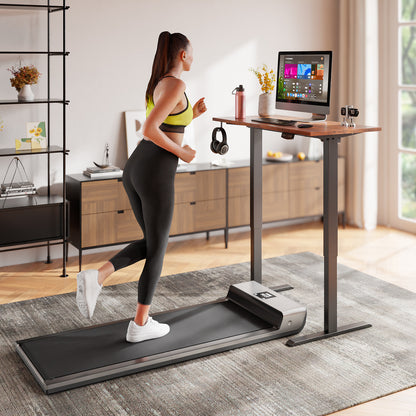 Satifur Electric Standing Desk 40", Ergonomic Computer Desk with Memory Preset, Height Adjustable Sit Stand Desk with Hooks & Storage, Rustic