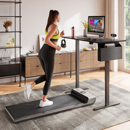 Satifur Electric Standing Desk 48", Ergonomic Computer Desk with Memory Preset, Height Adjustable Sit Stand Desk with Hooks & Storage, Black