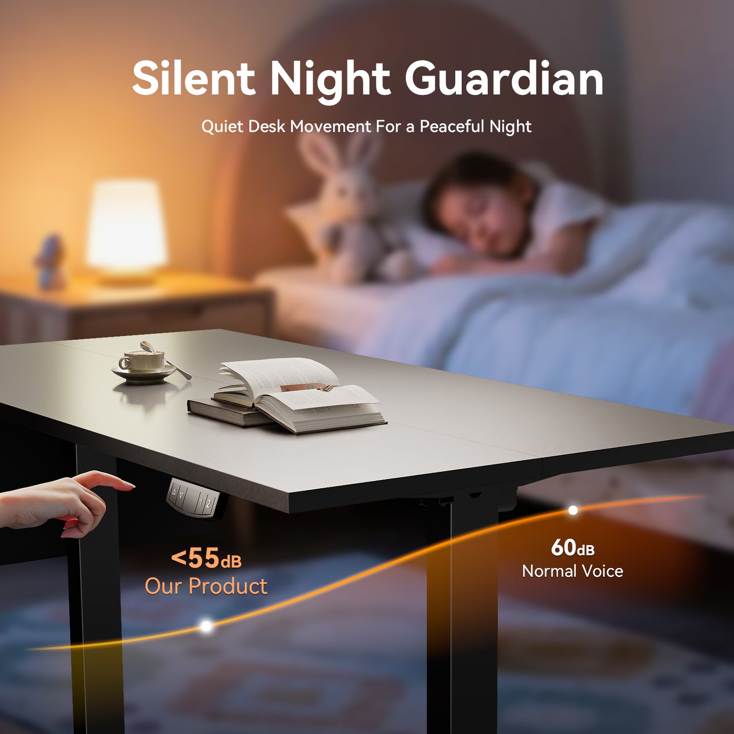 Satifur Electric Standing Desk 40", Ergonomic Computer Desk with Memory Preset, Height Adjustable Sit Stand Desk with Hooks & Storage, Black