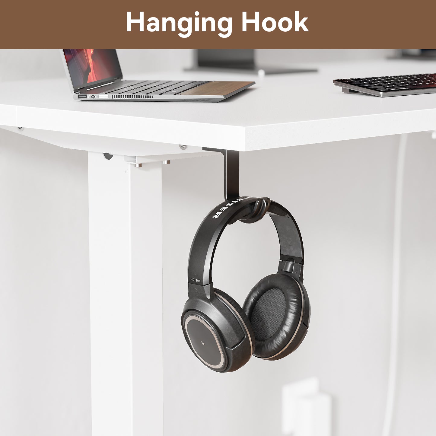 Satifur Electric Standing Desk 48", Ergonomic Computer Desk with Memory Preset, Height Adjustable Sit Stand Desk with Hooks & Storage, White