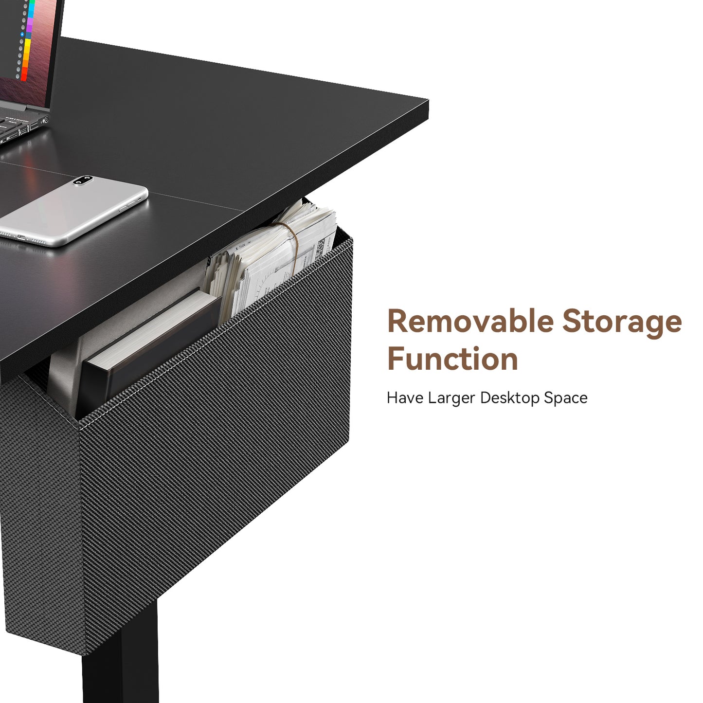 Satifur Electric Standing Desk 63'' x 27.5'', Ergonomic Computer Desk with Memory Preset, Height Adjustable Sit Stand Desk with Hooks & Storage, Black