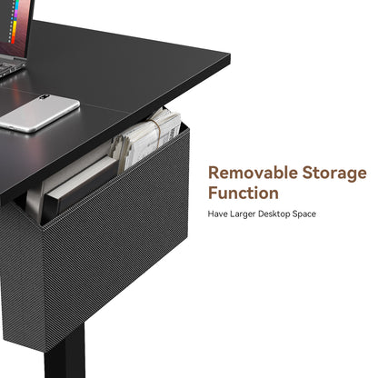 Satifur Electric Standing Desk 63'' x 27.5'', Ergonomic Computer Desk with Memory Preset, Height Adjustable Sit Stand Desk with Hooks & Storage, Black