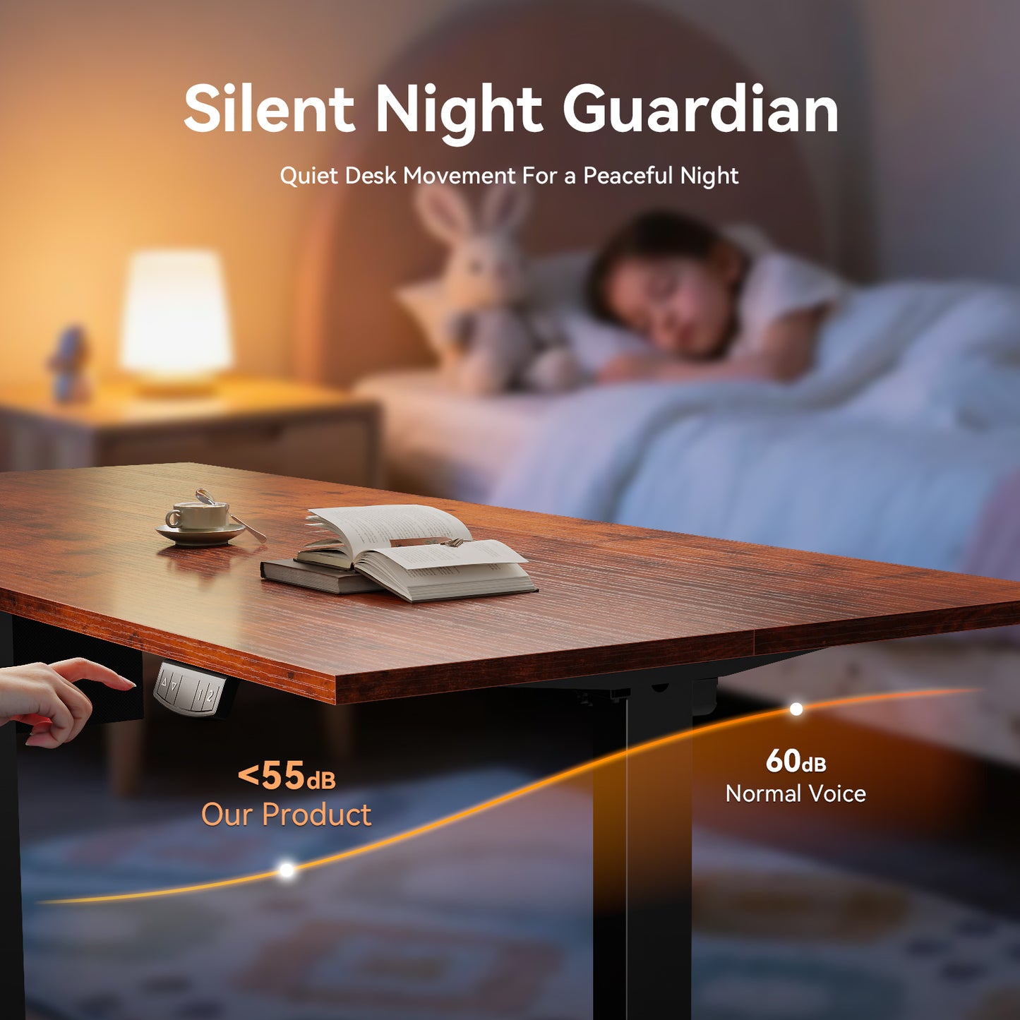 Satifur Electric Standing Desk 63" x 27.5", Ergonomic Computer Desk with Memory Preset, Height Adjustable Sit Stand Desk with Hooks & Storage, Rustic