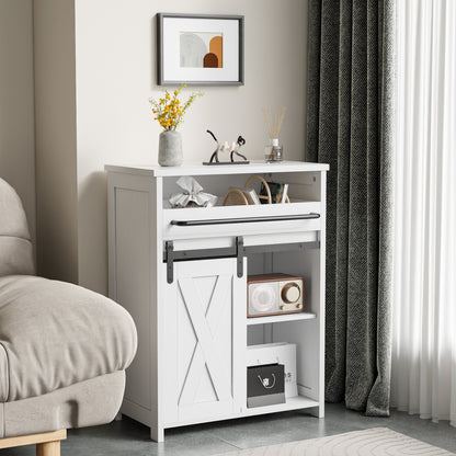 Satifur Farmhouse Storage Cabinet with Adjustable Shelves, Rustic Sideboard for Bathroom Kitchen Living Room
