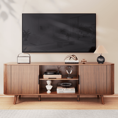 Tydimor 63 inch TV Cabinet Stands for TVs up to 65", Entertainment Center with Storage Shelf, Media Console Table with Drawers for Living Room