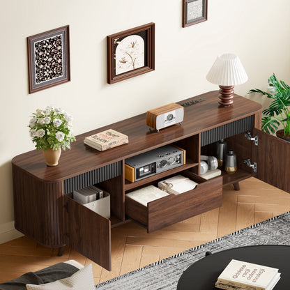 Tydimor TV Cabinet Stands for TVs up to 70", Entertainment Center with Storage Shelf & Outlet, Media Console Table with Drawers for Living Room