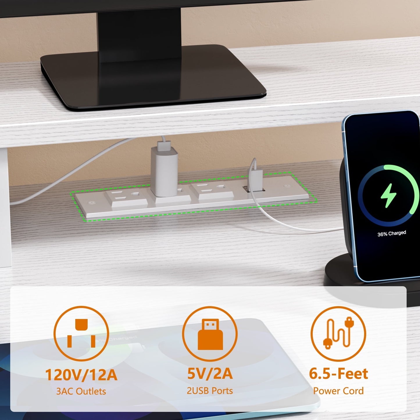 Hexmn Sturdy Laptop Table with Adjustable Shelves & File Cabinet for Home Office