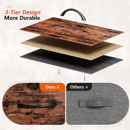 TYDIMOR 5 Drawer Fabric Dresser for Bedroom, Rustic Brown Chest for Closet & Living Room, Ideal for Adults