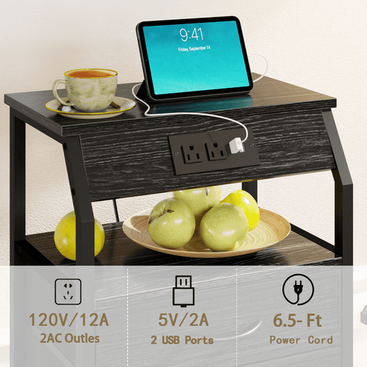 TYDIMOR Tall Dresser for Bedroom, 5 Drawer with Charging Station, Black, Ideal for Adults