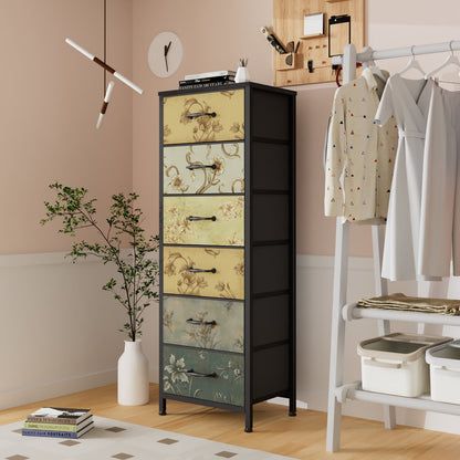 TYDIMOR Tall Dresser for Bedroom, 6 Drawer Chest of Drawers, Steel Frame, Ideal for Adults
