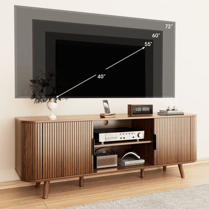 Tydimor 63 inch TV Cabinet Stands for TVs up to 65", Entertainment Center with Storage Shelf, Media Console Table with Drawers for Living Room
