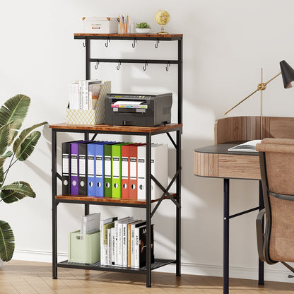TYDIMOR Baker's Rack with Hutch, Microwave Stand Kitchen Organizer 4 Tier Storage Shelf for Kitchen Home Office
