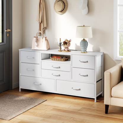 Tydimor TV Stand for TVs up to 55", Media Console for Living Room, Entertainment Center with Cabinet Storage, White